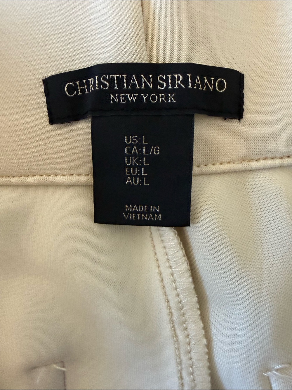 Christian Siriano Women’s Wide Leg Cream Slacks -Stretch Pant - Picture 5 of 8